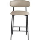  Color_Taupe -- Lupita Taupe Vegan Leather Upholstered Counter Stool IMAGE 3