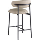  Color_Taupe -- Lupita Taupe Vegan Leather Upholstered Counter Stool IMAGE 6