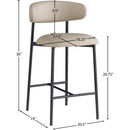  Color_Taupe -- Lupita Taupe Vegan Leather Upholstered Counter Stool IMAGE 8