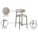  Color_Taupe -- Lupita Taupe Vegan Leather Upholstered Counter Stool IMAGE 9