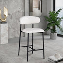 Color_White -- Lupita Off-White Vegan Leather Upholstered Counter Stool IMAGE 2