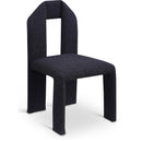  Color_Black -- Bennett Black Boucle Fabric Upholstered Dining Chair IMAGE 1