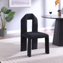  Color_Black -- Bennett Black Boucle Fabric Upholstered Dining Chair IMAGE 2