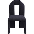  Color_Black -- Bennett Black Boucle Fabric Upholstered Dining Chair IMAGE 3