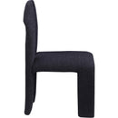  Color_Black -- Bennett Black Boucle Fabric Upholstered Dining Chair IMAGE 4