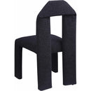  Color_Black -- Bennett Black Boucle Fabric Upholstered Dining Chair IMAGE 6