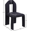  Color_Black -- Bennett Black Boucle Fabric Upholstered Dining Chair IMAGE 8