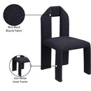  Color_Black -- Bennett Black Boucle Fabric Upholstered Dining Chair IMAGE 9