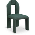  Color_Green -- Bennett Green Boucle Fabric Upholstered Dining Chair IMAGE 1