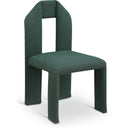  Color_Green -- Bennett Green Boucle Fabric Upholstered Dining Chair IMAGE 1