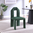  Color_Green -- Bennett Green Boucle Fabric Upholstered Dining Chair IMAGE 2