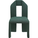  Color_Green -- Bennett Green Boucle Fabric Upholstered Dining Chair IMAGE 3
