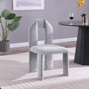  Color_Grey -- Bennett Grey Boucle Fabric Upholstered Dining Chair IMAGE 2