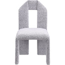  Color_Grey -- Bennett Grey Boucle Fabric Upholstered Dining Chair IMAGE 3