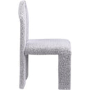  Color_Grey -- Bennett Grey Boucle Fabric Upholstered Dining Chair IMAGE 4