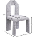  Color_Grey -- Bennett Grey Boucle Fabric Upholstered Dining Chair IMAGE 8