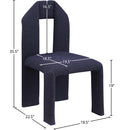  Color_Navy -- Bennett Navy Boucle Fabric Upholstered Dining Chair IMAGE 8
