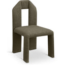  Color_Olive -- Bennett Olive Boucle Fabric Upholstered Dining Chair IMAGE 1