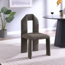 Meridian Bennett Olive Boucle Fabric Dining Chair IMAGE 2