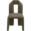  Color_Olive -- Bennett Olive Boucle Fabric Upholstered Dining Chair IMAGE 3
