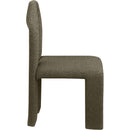  Color_Olive -- Bennett Olive Boucle Fabric Upholstered Dining Chair IMAGE 4