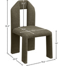 Color_Olive -- Bennett Olive Boucle Fabric Upholstered Dining Chair IMAGE 8