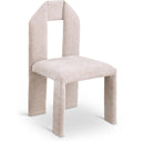 Meridian Bennett Beige Chenille Fabric Dining Chair IMAGE 1