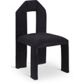  Color_Black -- Bennett Black Chenille Fabric Upholstered Dining Chair IMAGE 1