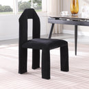  Color_Black -- Bennett Black Chenille Fabric Upholstered Dining Chair IMAGE 2