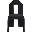  Color_Black -- Bennett Black Chenille Fabric Upholstered Dining Chair IMAGE 3