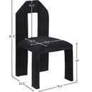  Color_Black -- Bennett Black Chenille Fabric Upholstered Dining Chair IMAGE 8