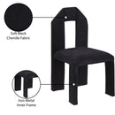  Color_Black -- Bennett Black Chenille Fabric Upholstered Dining Chair IMAGE 9