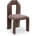  Color_Brown -- Bennett Brown Chenille Fabric Upholstered Dining Chair IMAGE 1