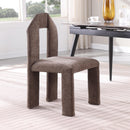  Color_Brown -- Bennett Brown Chenille Fabric Upholstered Dining Chair IMAGE 2