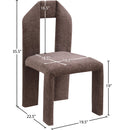  Color_Brown -- Bennett Brown Chenille Fabric Upholstered Dining Chair IMAGE 8