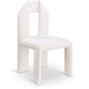 Meridian Bennett Cream Chenille Fabric Dining Chair IMAGE 1