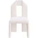 Meridian Bennett Cream Chenille Fabric Dining Chair IMAGE 3