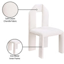  Color_Cream -- Bennett Cream Chenille Fabric Upholstered Dining Chair IMAGE 9