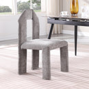  Color_Grey -- Bennett Grey Chenille Fabric Upholstered Dining Chair IMAGE 2
