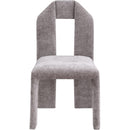  Color_Grey -- Bennett Grey Chenille Fabric Upholstered Dining Chair IMAGE 3