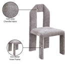 Color_Grey -- Bennett Grey Chenille Fabric Upholstered Dining Chair IMAGE 9