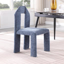  Color_Light Blue -- Bennett Light Blue Chenille Fabric Upholstered Dining Chair IMAGE 2