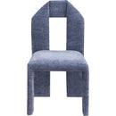  Color_Light Blue -- Bennett Light Blue Chenille Fabric Upholstered Dining Chair IMAGE 3