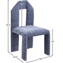  Color_Light Blue -- Bennett Light Blue Chenille Fabric Upholstered Dining Chair IMAGE 8