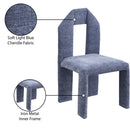  Color_Light Blue -- Bennett Light Blue Chenille Fabric Upholstered Dining Chair IMAGE 9