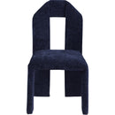  Color_Navy -- Bennett Navy Chenille Fabric Upholstered Dining Chair IMAGE 3