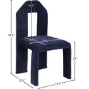  Color_Navy -- Bennett Navy Chenille Fabric Upholstered Dining Chair IMAGE 8