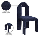  Color_Navy -- Bennett Navy Chenille Fabric Upholstered Dining Chair IMAGE 9