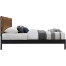  Color_Cognac  Size_Queen  -- Abigail Cognac Vegan Leather Upholstered Queen Bed IMAGE 4