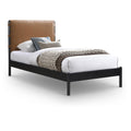  Color_Cognac Size_Twin -- Meridian Abigail Upholstered Panel Bed IMAGE 1